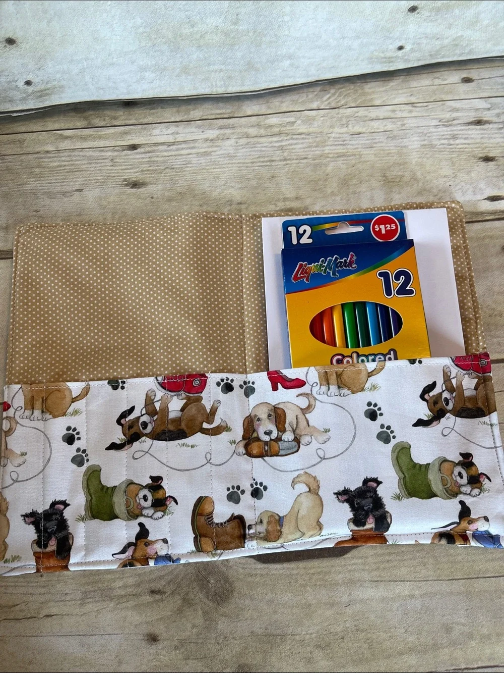 Art Portfolio: Kids Travel Colored Pencil Set - Gift for Artists Playful Pups - Picture 8 of 11